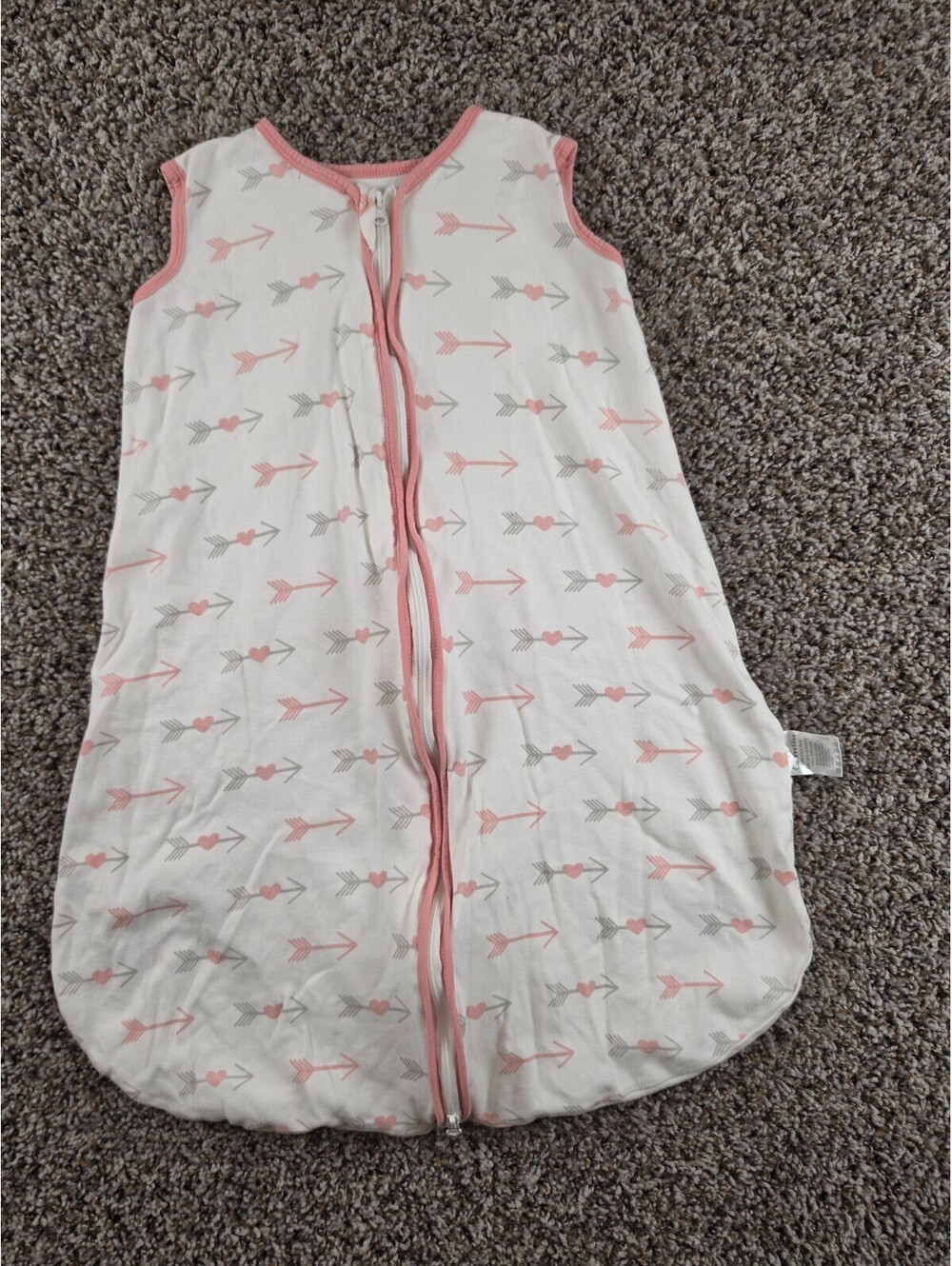 Yoofoss Baby Sz 0-6M Sleep Sack Pink White Heart Arrow Print Girls